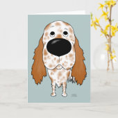Big Nose English Setter Karte (Gelbe Blume)