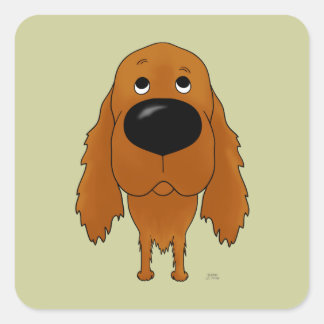Big Nose Irish Setter Quadratischer Aufkleber