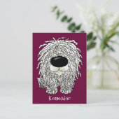 Big Nose Komondor Postkarte (Stehend Vorderseite)
