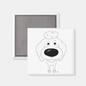 Big Nose Poodle Magnet (Vorderseite/Rückseite)