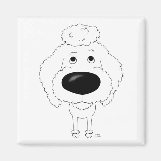 Big Nose Poodle Magnet (Vorne)