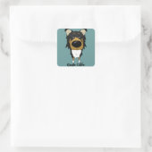 Big Nose Rough Collie Quadratischer Aufkleber (Tasche)