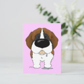 Big Nose Saint Bernard Postkarte (Stehend Vorderseite)