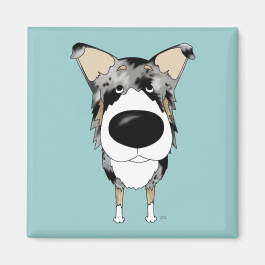 Big Nose Smooth Collie Magnet (Vorne)