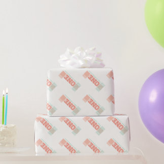 Big Number 1 Stripes Girl 1. Geburtstagsgeschenkwr Geschenkpapier