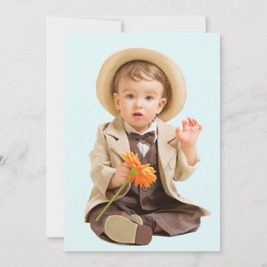 Big Number 2 ZWEI Foto Zweites Party Einladung (Rückseite)