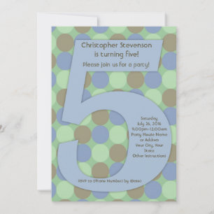 Big Number 5 Boys 5. Geburtstagsparty Einladung