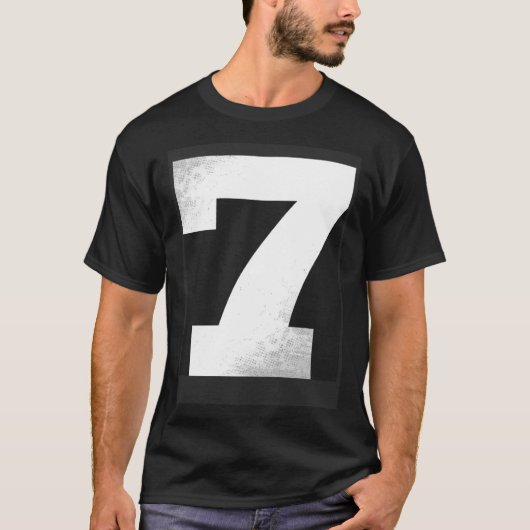 Big Number 7 Ballon Sportnummern T-Shirt (Vorderseite)