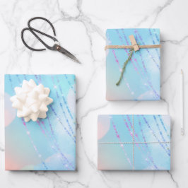 Big Number Bokeh Birthday Packpapier Blätter