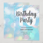 Big Number Bokeh Geburtstagsparty Einladung (Vorne/Hinten)