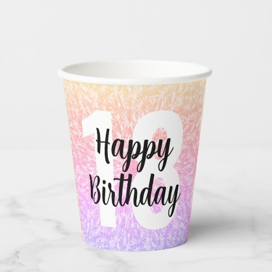 Big Number Mandala Birthday Paper Cups Pappbecher (Vorderseite)