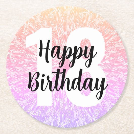 Big Number Mandala Birthday Paper Untersetzer (Vorderseite)