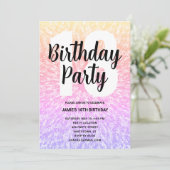 Big Number Mandala Geburtstagsparty Einladung (Stehend Vorderseite)