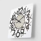 Big Numbers Wall Clock Quadratische Wanduhr (Winkel)