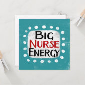 Big Nurse Energy Grußkarte Karte (Vorderseite/Rückseite Beispiel)