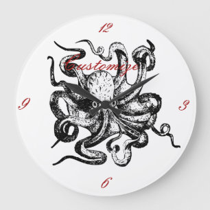 Big octopus Thunder_Cove Große Wanduhr