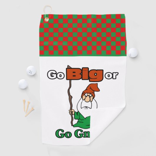 Big oder Go Gnome, Niedlich, lustig, risikoreich Golfhandtuch (Insitu)