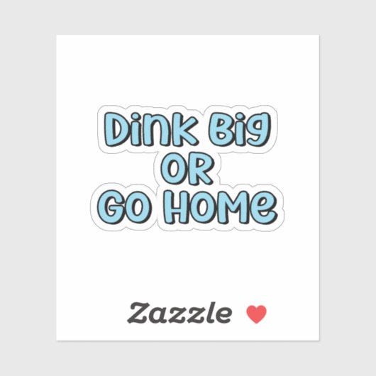 Big oder Go Zuhause Blue Retro Pickleball Text Aufkleber (Blatt)