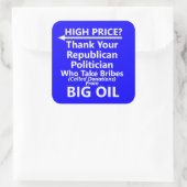 Big Oil Gas Pump Square Sticker (Tasche)