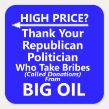 Big Oil Gas Pump Square Sticker