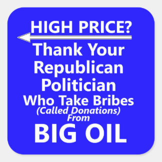 Big Oil Gas Pump Square Sticker