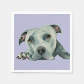 Big Ol' Head - Pit Bull Dog Aquarellmalerei Serviette (Vorderseite)