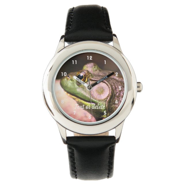 Big Old Bullfrog Gesicht Natur Personalisiert Armbanduhr (Vorderseite)