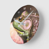 Big Old Bullfrog Gesicht Natur Personalisiert Runde Wanduhr (Winkel)