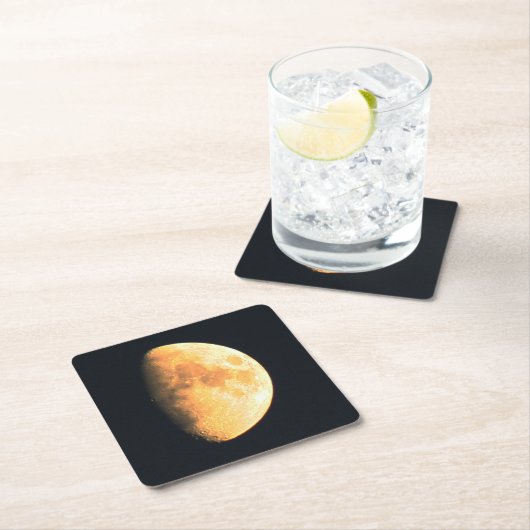 Big Old Moon Küste Rechteckiger Pappuntersetzer (Vor Ort)