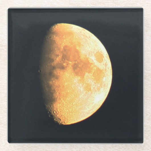 Big Old Moon Küstenercnm Glasuntersetzer (Vorderseite)