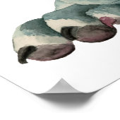 Big Ol'Head | Pit Bull Dog Aquarellmalerei Poster (Ecke)