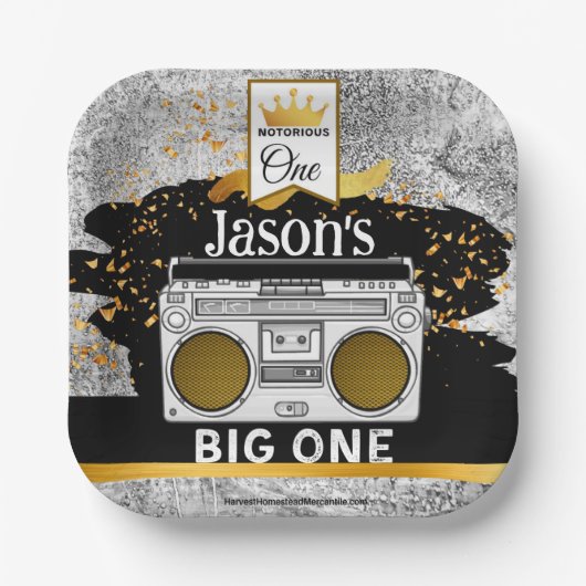 BIG ONE 1 Birthday Boombox Cake Teller (Vorderseite)