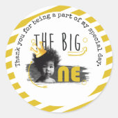 BIG ONE Baby Boy Birthday Danke Runder Aufkleber (Vorderseite)