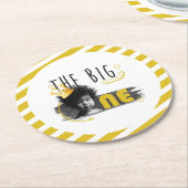 BIG ONE Baby Boy Geburtstag Runder Pappuntersetzer (Angewinkelt)