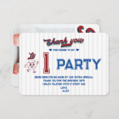 Big One Baseball Rookie des Jahres ersten Geburtst Dankeskarte (Vorne/Hinten)