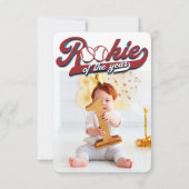 Big One Baseball Rookie des Jahres ersten Geburtst Dankeskarte (Rückseite)