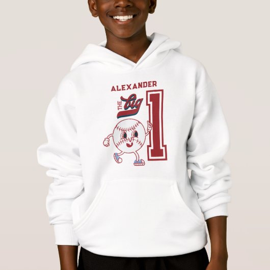 Big One Baseball Rookie des Jahres ersten Geburtst Hoodie (Vorderseite)