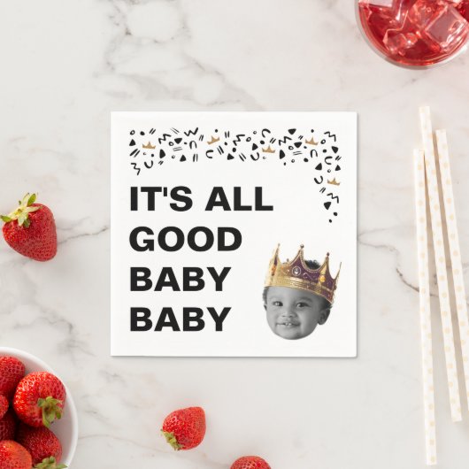 Big One Birthday Foto Napkins Serviette (Beispiel)