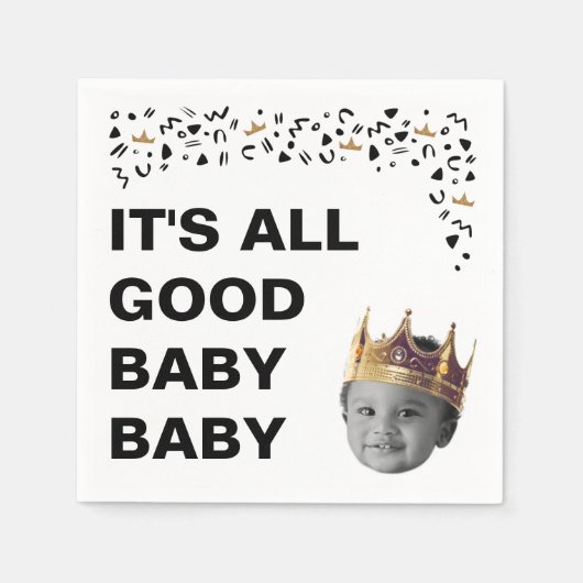 Big One Birthday Foto Napkins Serviette (Vorderseite)