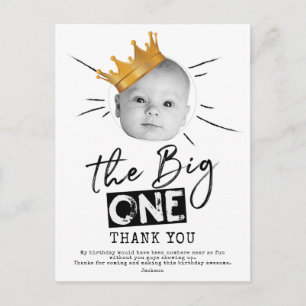 Big One First Birthday Foto Vielen Dank Postkarte