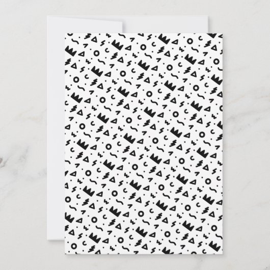 Big One First Birthday Modern Foto Schwarz-weiß Einladung (Rückseite)