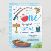 Big One Fishing 1. Geburtstag Einladung (Vorne/Hinten)