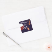 Big One Fishing 1. Geburtstag Quadratischer Aufkleber (Umschlag)