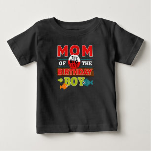 Big One Fishing Theme Mama des Geburtstages Baby T-shirt
