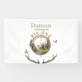 Big One Hunting First Birthday Banner