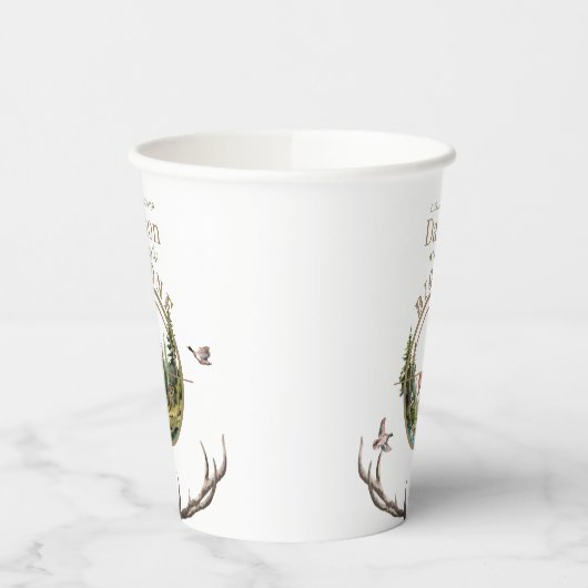 Big One Hunting First Birthday Pappbecher (Links)