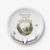 Big One Hunting First Birthday Pappteller (Vorderseite)