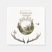 Big One Hunting First Birthday Serviette (Vorderseite)