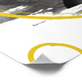 BIG ONE Meilenstein-Diagramm Schwarz-weiß Gelb Poster (Ecke)