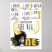 BIG ONE Meilenstein-Diagramm Schwarz-weiß Gelb Poster (Vorne)